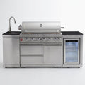 Outdoor Kitchen Island Built to Transform Backyards, 6 Burner 83500 BTU Gas Grill, Stainless Steel Construction